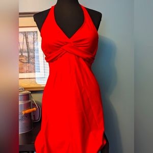 Athleta Tara Halter swim dress, size 36 B/C, red